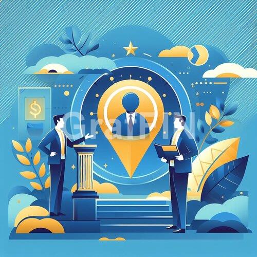 A digital illustrations of a coaching and business processes  | Cyfrowe ilustracje coachingu i procesów biznesowych